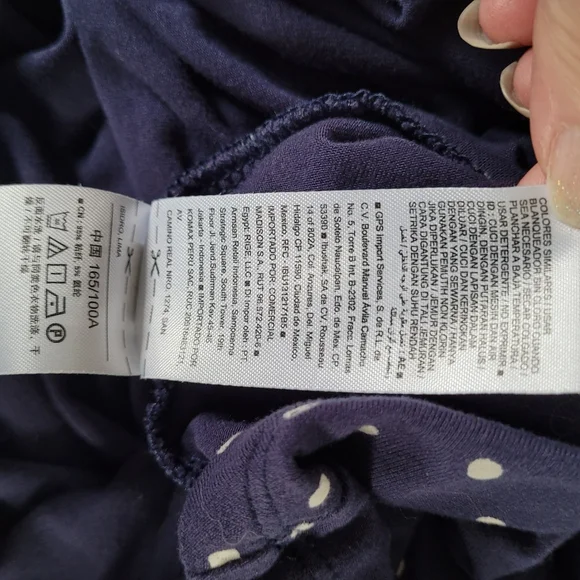 OLD NAVY Navy Blue With White Polka Dots Swing Dress Women's Size Large - Picture 6 of 9